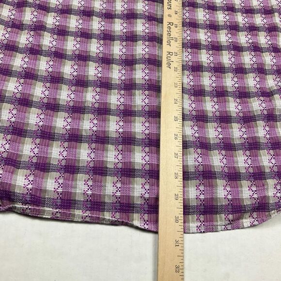 Tommy Bahama Mens Embroidered Button Down Shirt Plaid Short Sleeve Top LARGE - Picture 8 of 10